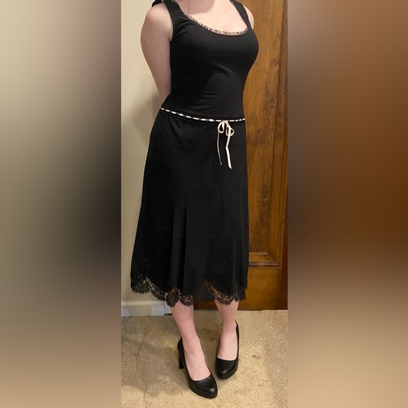 *ONLY DRESS* Y2K Sophisticated Black Rebecca Taylor Demure Dress - Picture 3 of 3